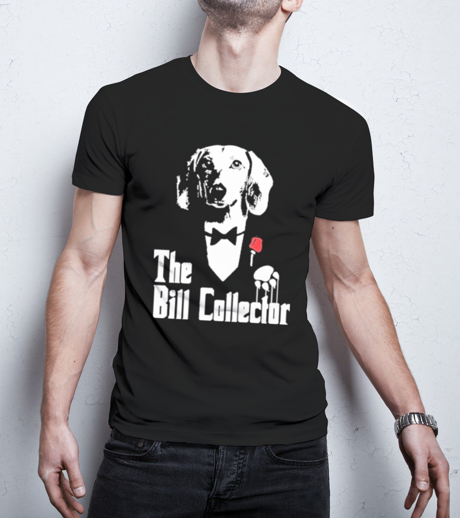 The Bill Collector Dog In Black Tie With Rose And Puppet Strings T-Shirt