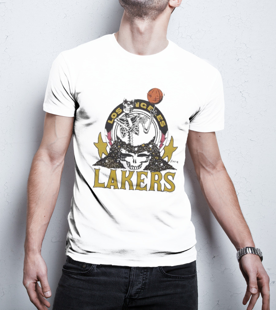 Los Angeles Lakers Grateful Dead Basketball Skull T-Shirt