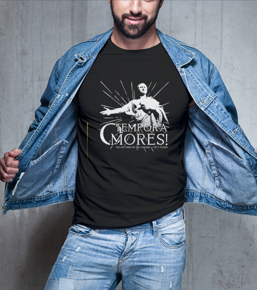 Tempora Mores Oh The Times Oh The Customs M T Cicero Roman Statue T-Shirt