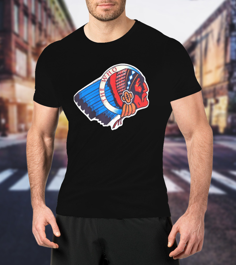Rare The Who 1976 Vintage Logo Native American Headdress T-Shirt