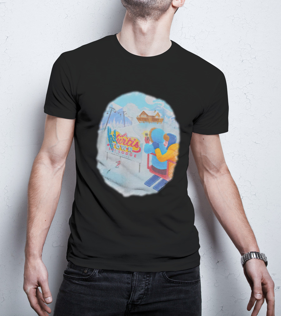 Kurtis Conner Merch Town Ski Lodge Scenic Winter T-Shirt