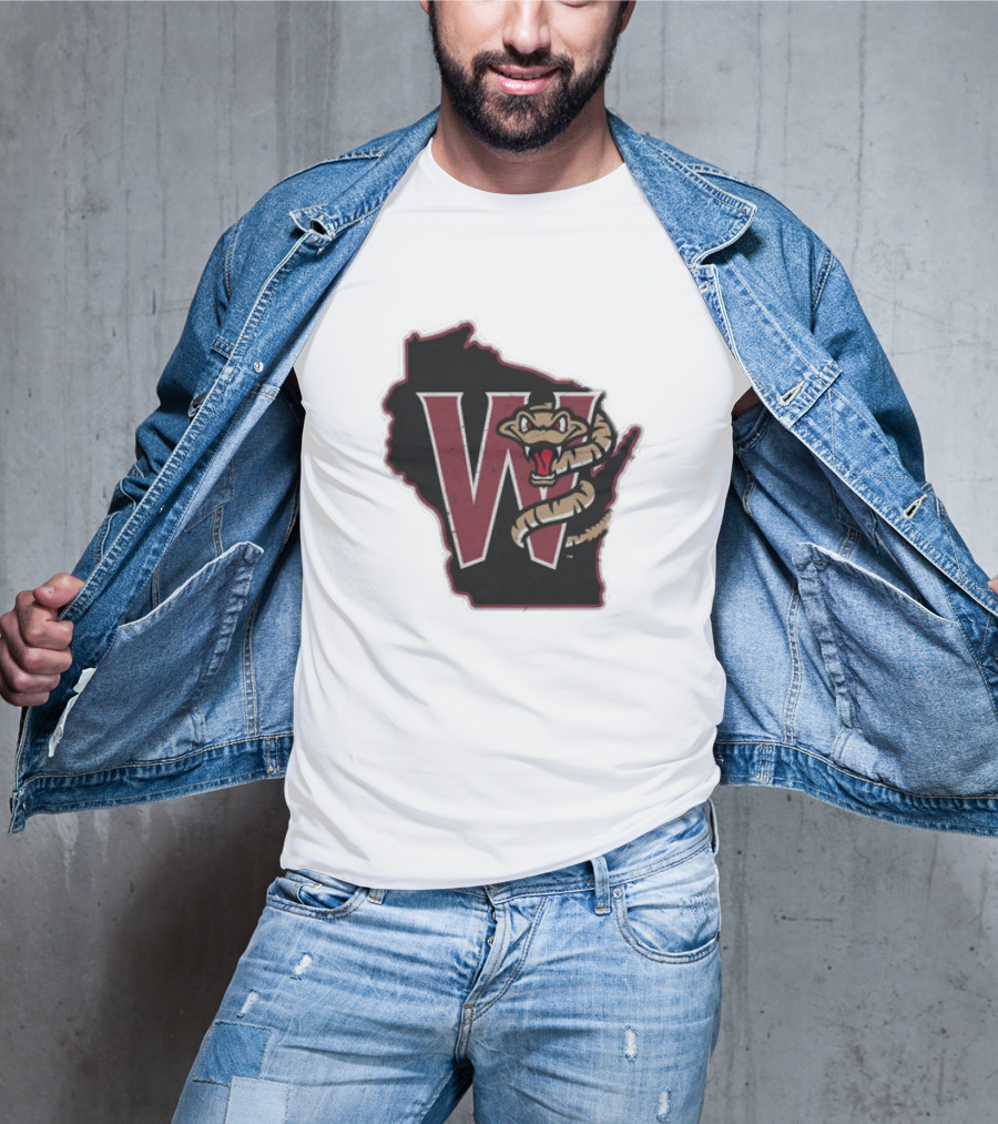 Black Timber Rattlers Wisconsin W Snake T-Shirt