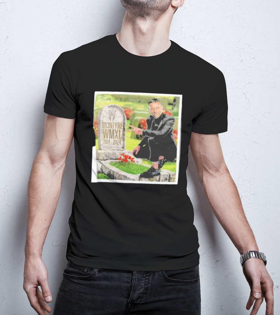 CM Punk Pointing At McIntyre WMXL Tombstone T-Shirt