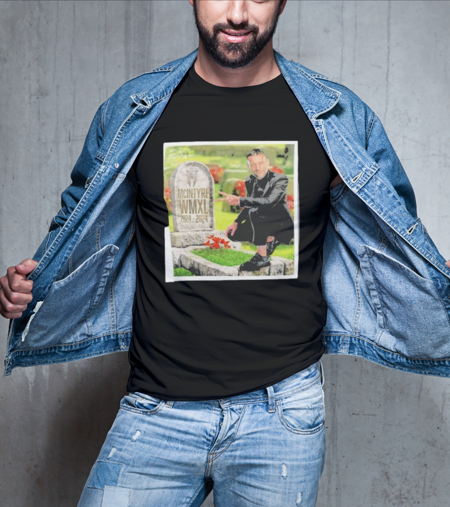 CM Punk Pointing At McIntyre WMXL Tombstone T-Shirt