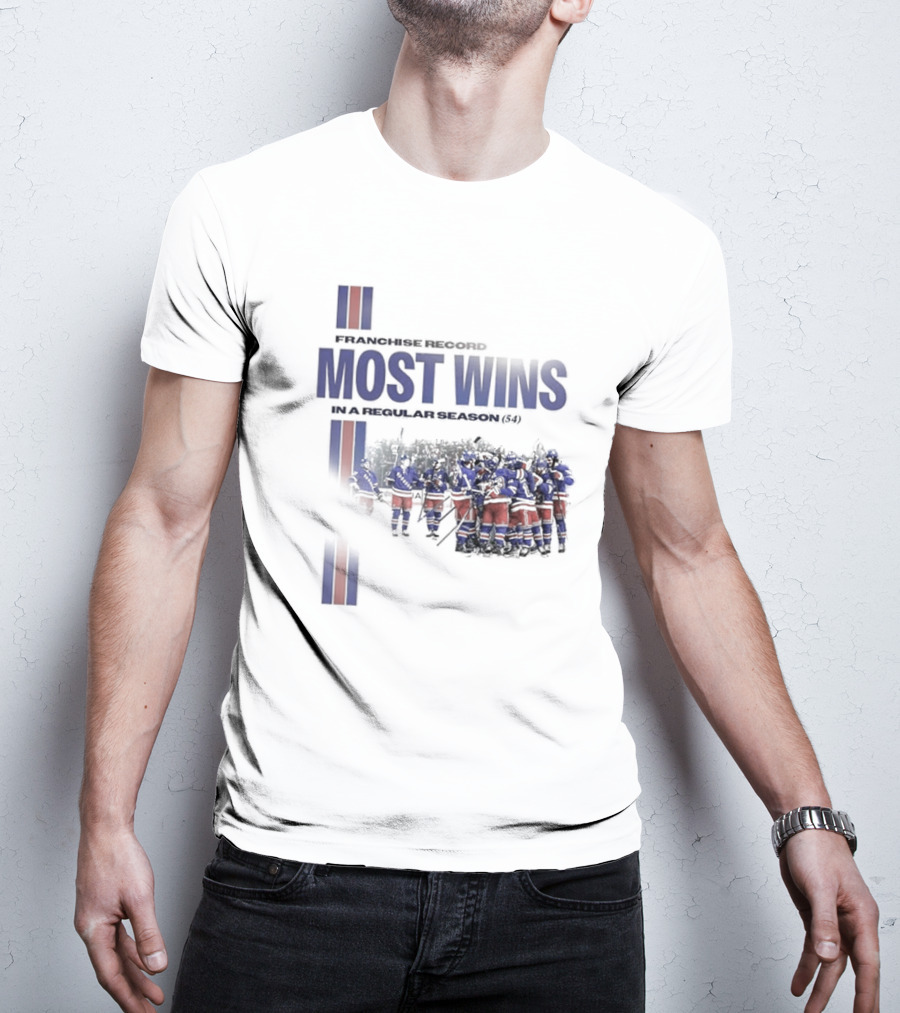 Franchise Record Most Wins In A Regular Season (54) New York Rangers T-Shirt