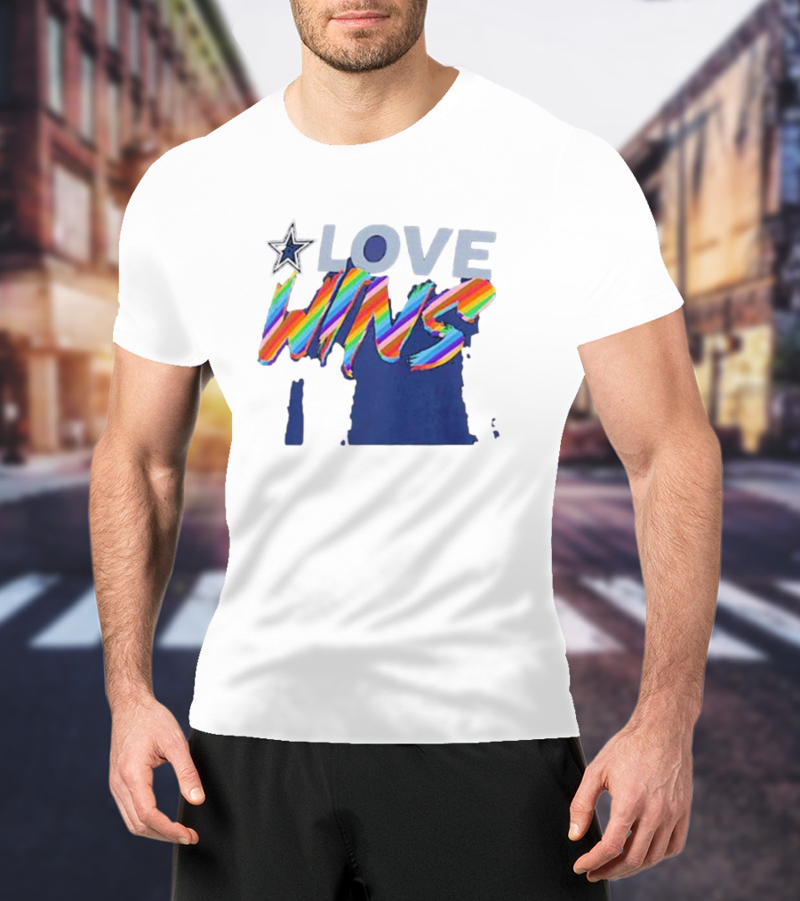 Dallas Cowboys Pride Love Wins Rainbow Star T-Shirt