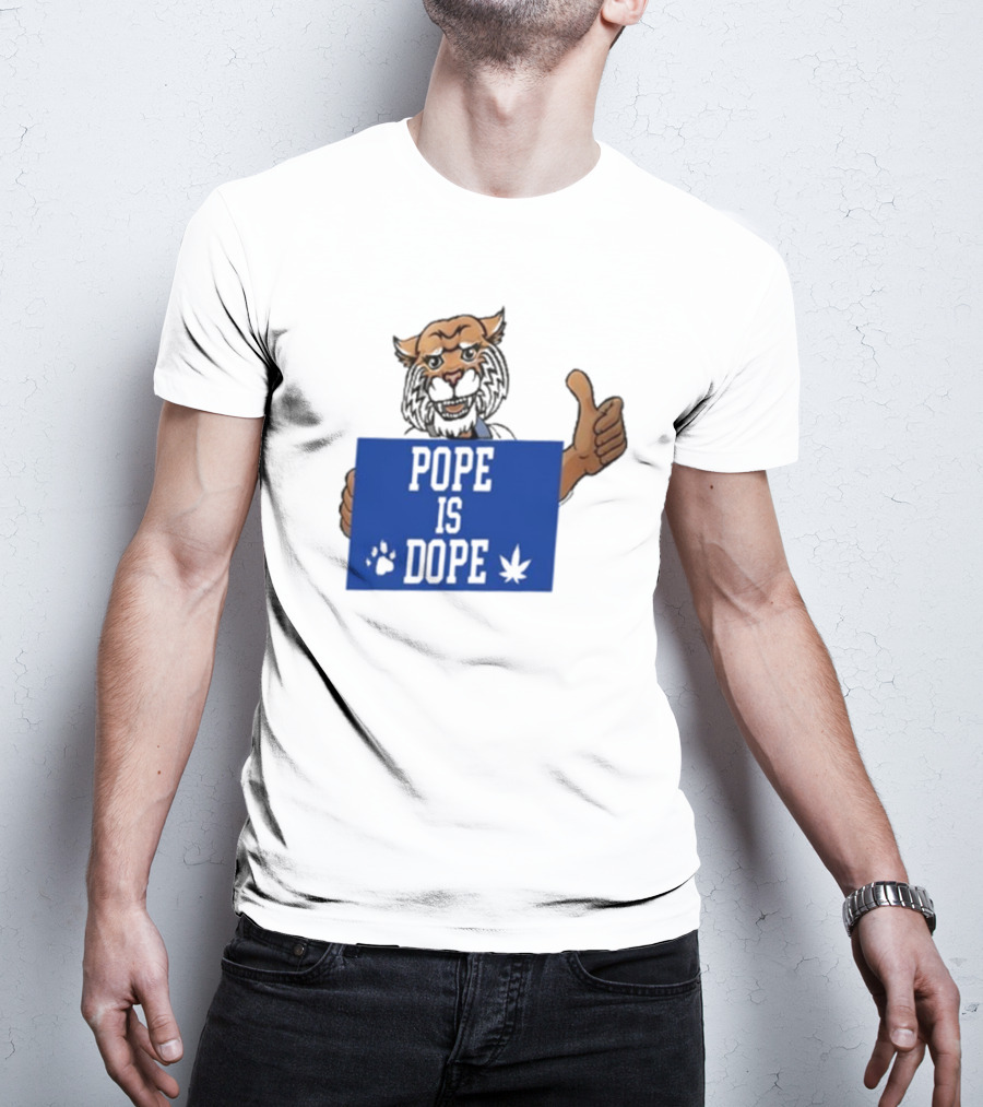 Pope Is Dope Kentucky Wildcat Thumbs Up Paw Leaf T-Shirt