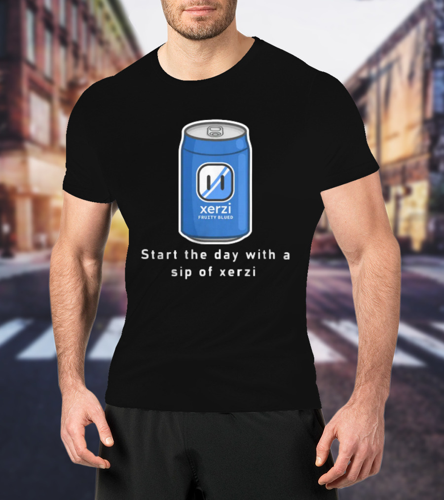 Start The Day With Xerilive Xerzi Fruity Blue Sip T-Shirt