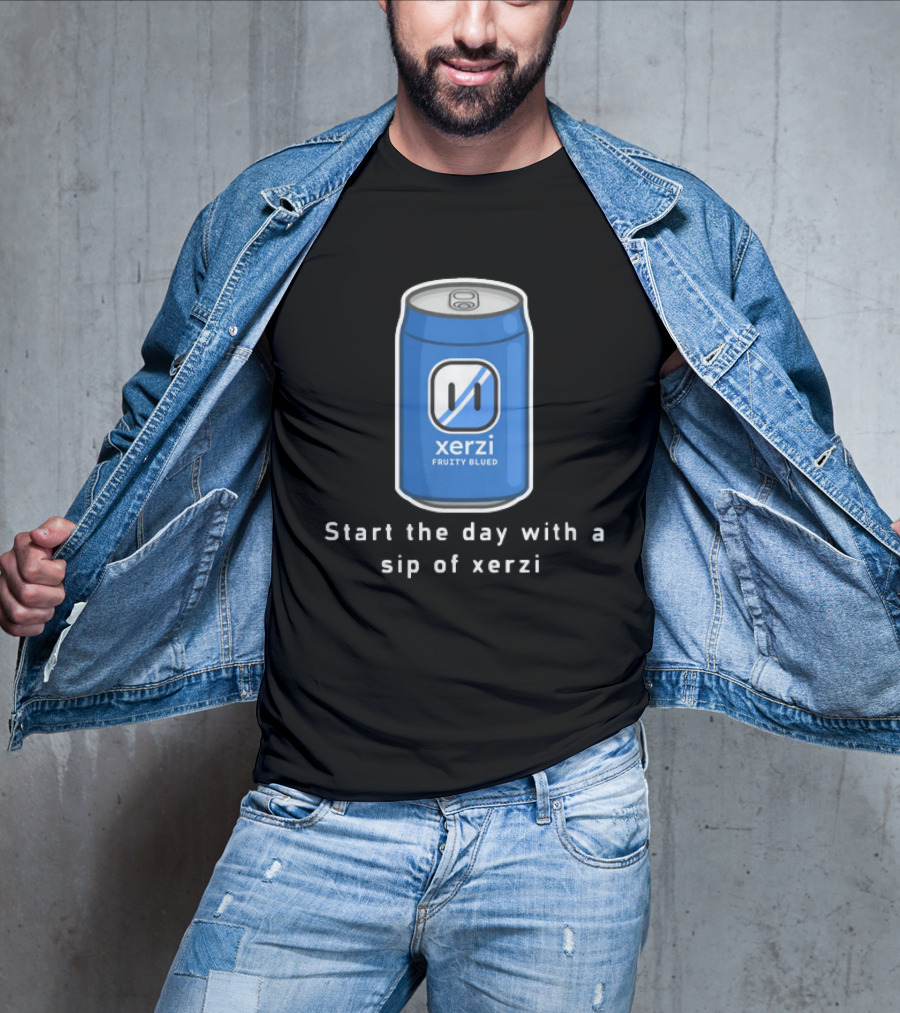 Start The Day With Xerilive Xerzi Fruity Blue Sip T-Shirt