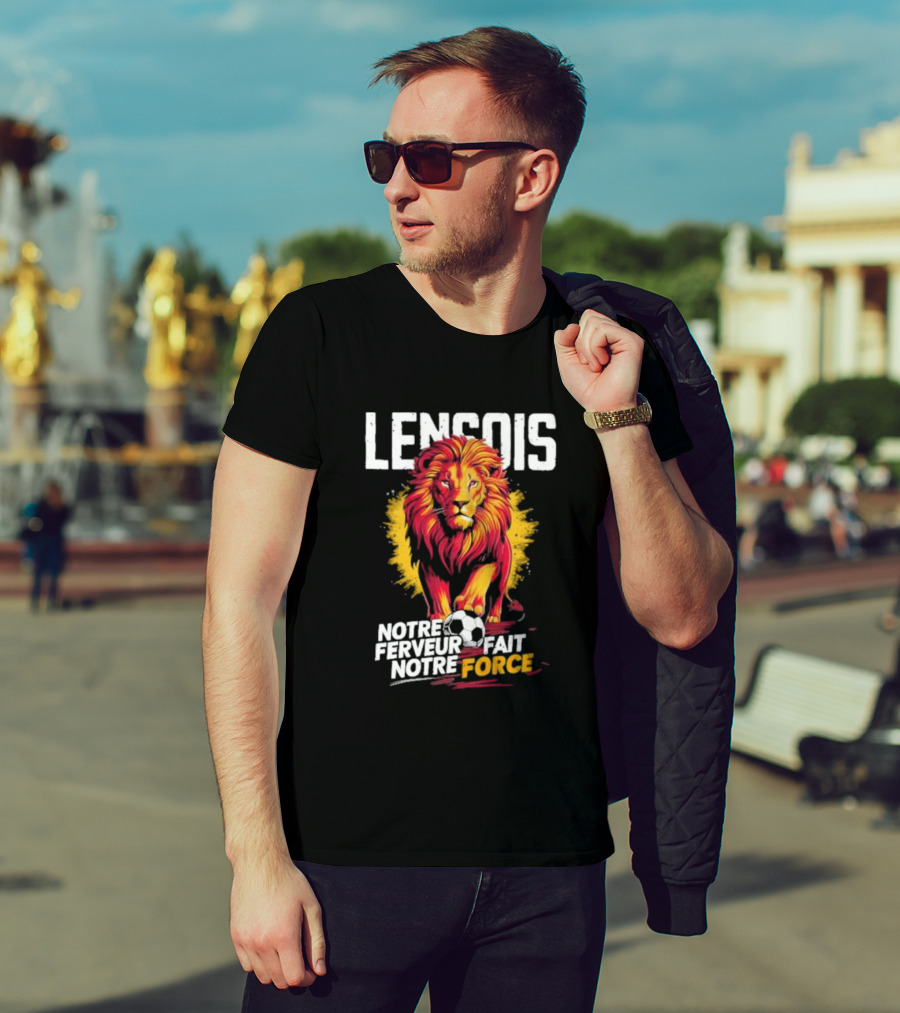 Lensois Notre Ferveur Fait Notre Force Lion And Soccer Ball Iconic T-Shirt