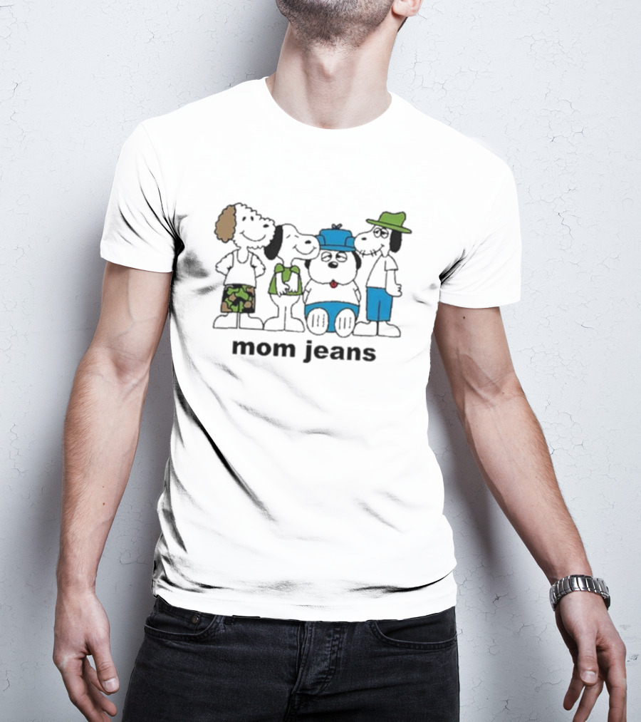 Mom Jeans Band Cartoon Characters In Colorful Outfits T-Shirt