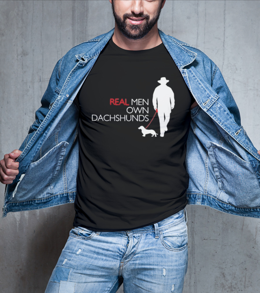 REAL MEN OWN DACHSHUNDS Walking T-Shirt