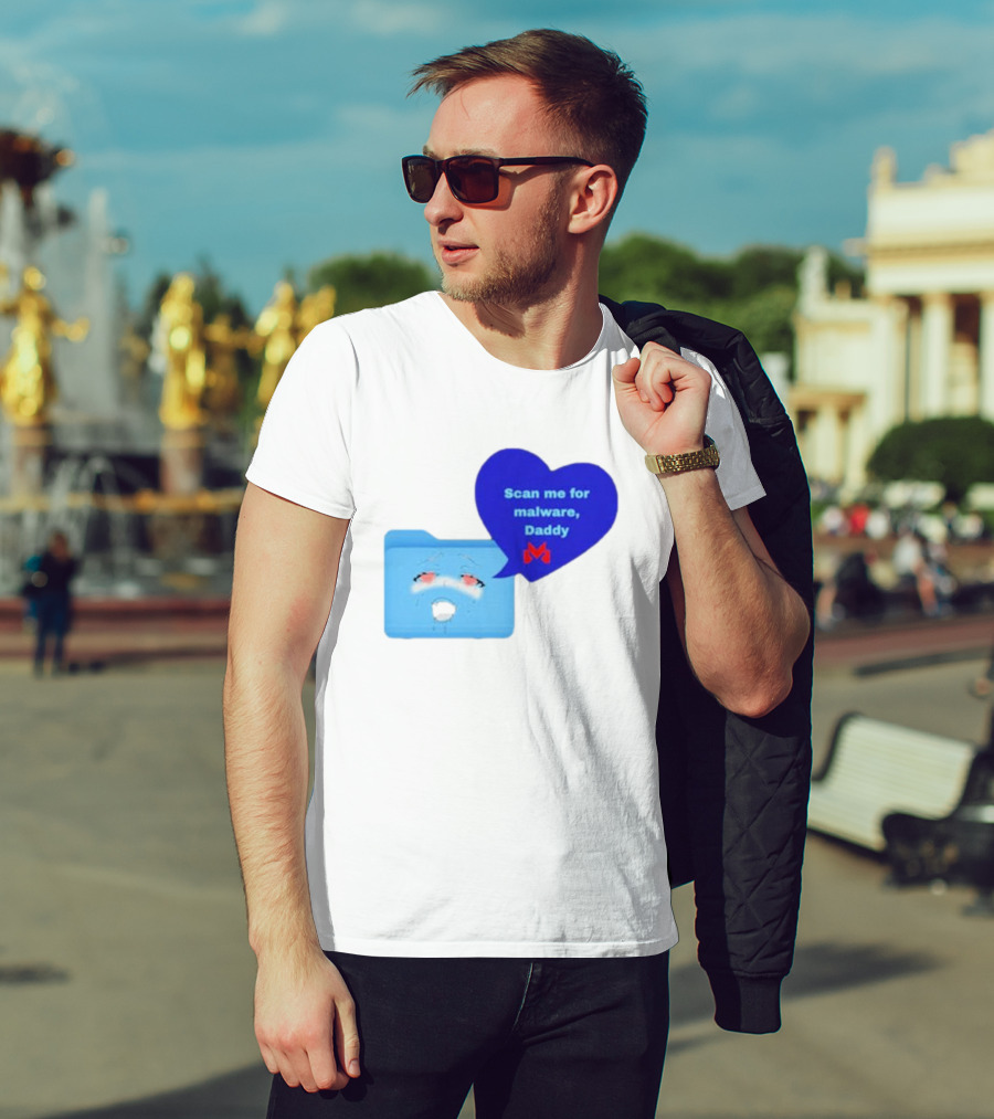 Scan Me Malcore Cute Crying Folder Scan Me For Malware Daddy Heart T-Shirt