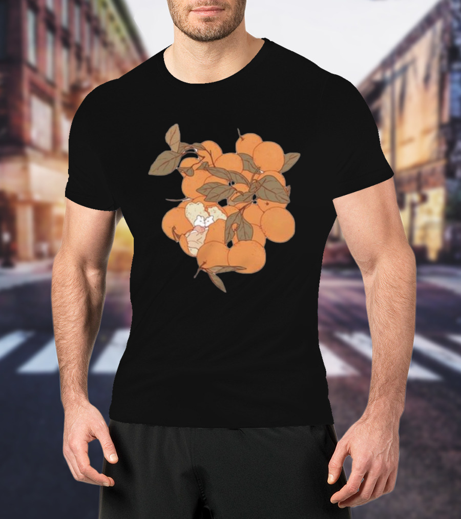 Sweet Citrus Delicate Orange Fruits With Leaves T-Shirt