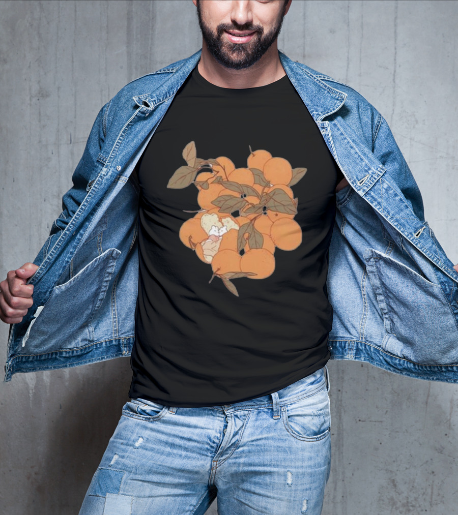 Sweet Citrus Delicate Orange Fruits With Leaves T-Shirt