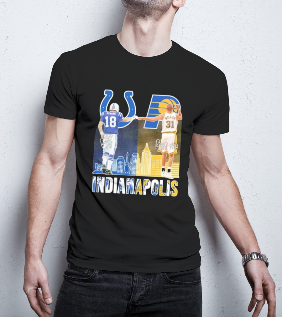 Manning Miller Indianapolis Colts Pacers Signatures Legends T-Shirt