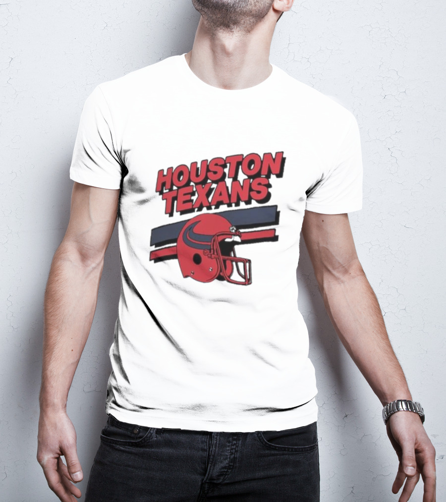 Houston Texans Vintage Helmet Stripes Retro Homage T-Shirt