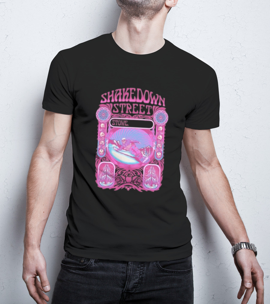Shakedown Street Stowe Vermont Psychedelic Snowboarder Retro T-Shirt