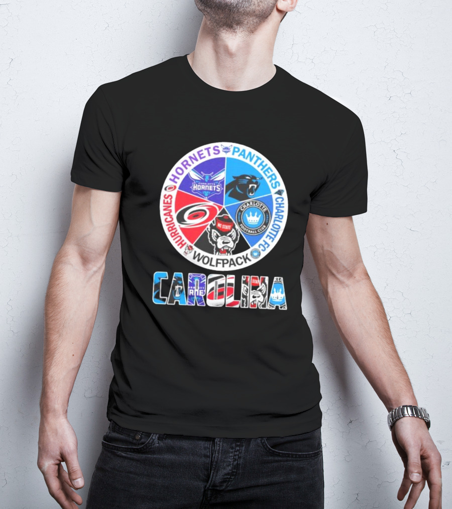 Carolina Panthers Hornets Hurricanes Wolfpack Charlotte FC Sports Teams T-Shirt