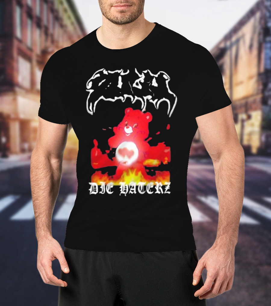 Zulu Bear Die Haterz Burning Heart T-Shirt