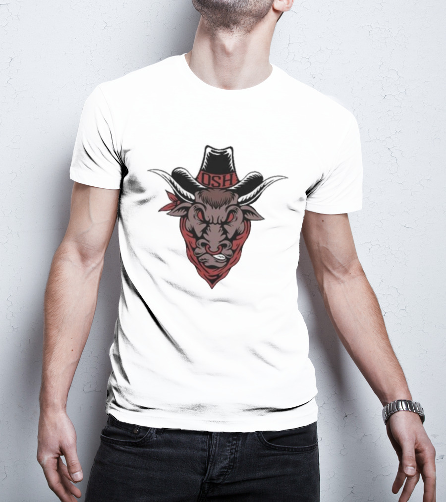 Old School Hats OSH Bull Custom Printed T-Shirt