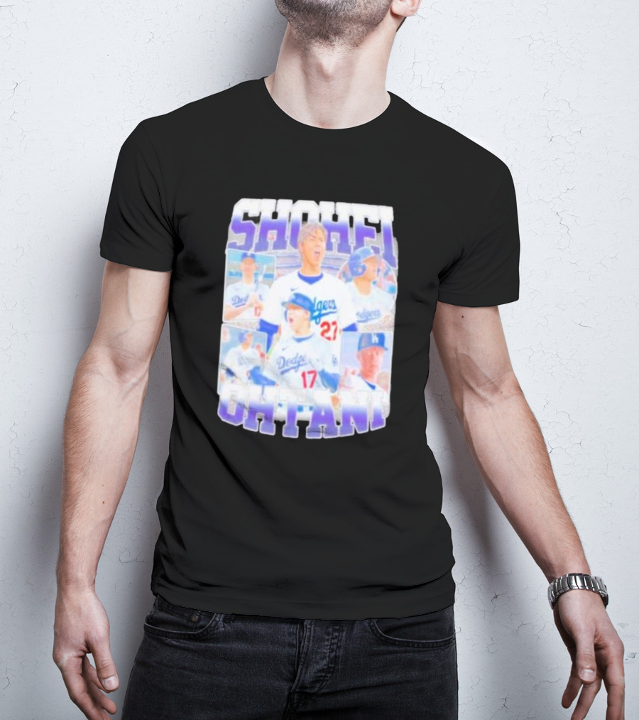 Shohei Ohtani Dodgers Baseball Star Collage T-Shirt