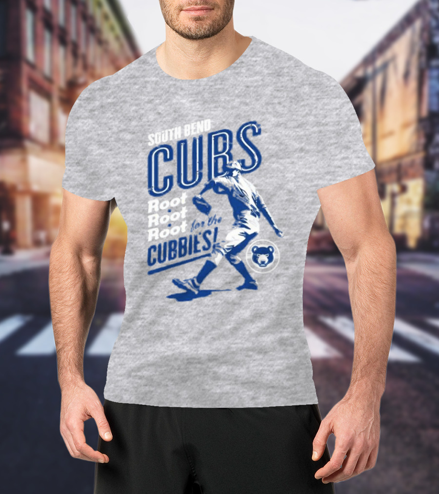 South Bend Cubs Root Root Root For The Cubbies Baseball Player T-Shirt