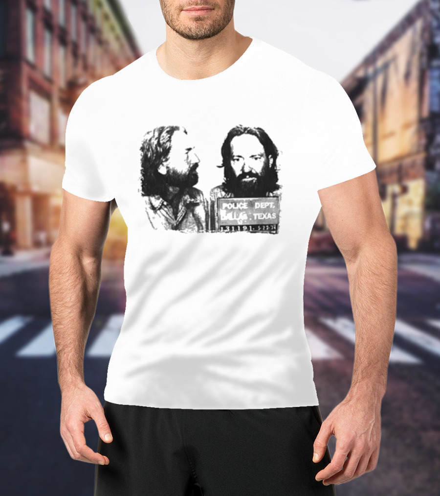 Willie Nelson Police Dept Texas Mugshot Profile T-Shirt