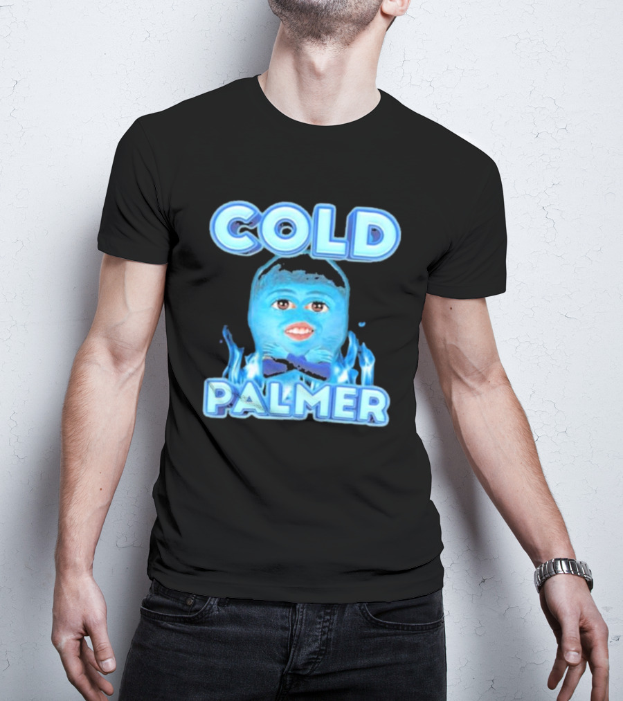 Cold Palmer Frozen Face With Blue Flames T-Shirt