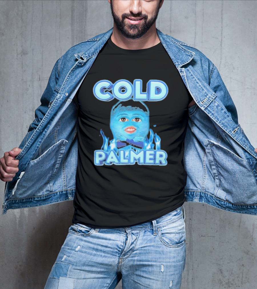 Cold Palmer Frozen Face With Blue Flames T-Shirt