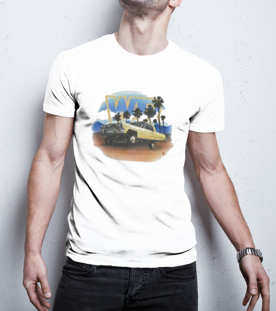 War Low Rider Airbrush Palm Trees Classic Car Lifted T-Shirt