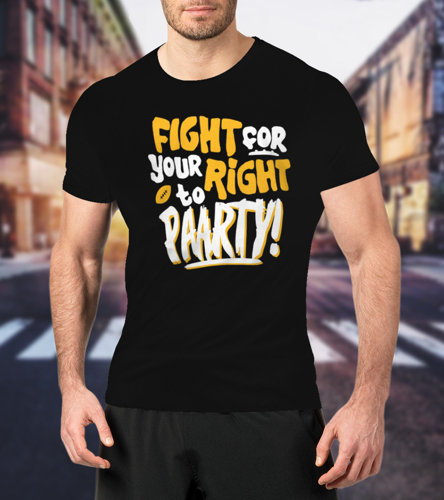 Fight For Your Right To Party Charlie Hustle Shop Football T-Shirt