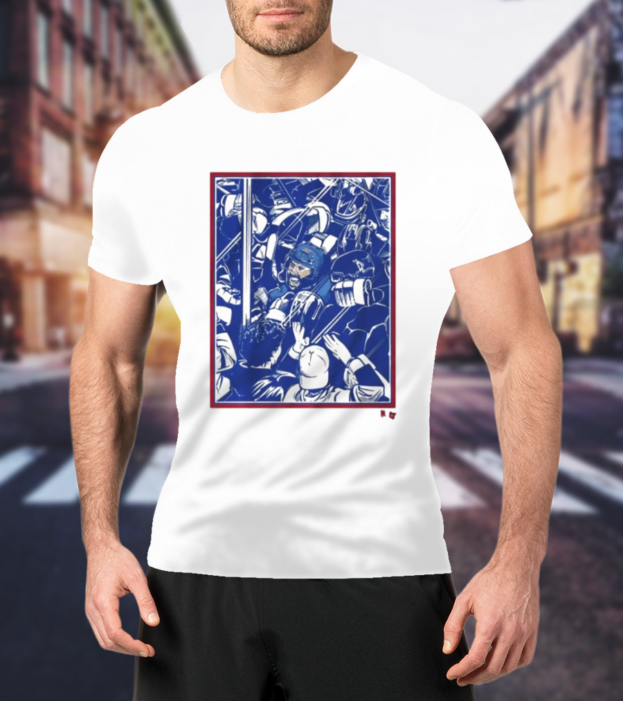 Vincent Trocheck Dogpile Hockey Team Celebration In Blue And White T-Shirt