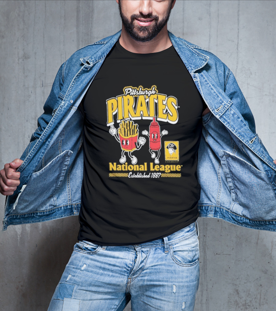 Pittsburgh Pirates National League Established 1887 Fries Ketchup Cooperstown Collection T-Shirt