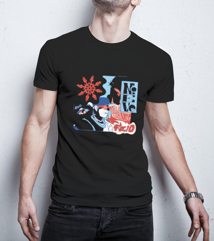 Ferxxo Merch Store Feid Nieve Snowflake Graphic Hip-Hop T-Shirt