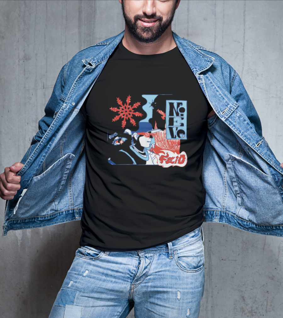 Ferxxo Merch Store Feid Nieve Snowflake Graphic Hip-Hop T-Shirt