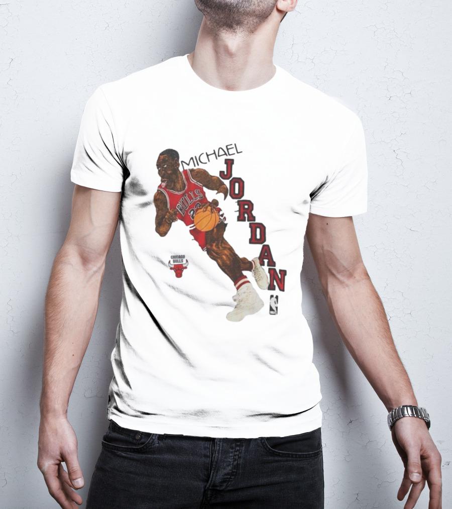 Michael Jordan Chicago Bulls Cartoon NBA T-Shirt