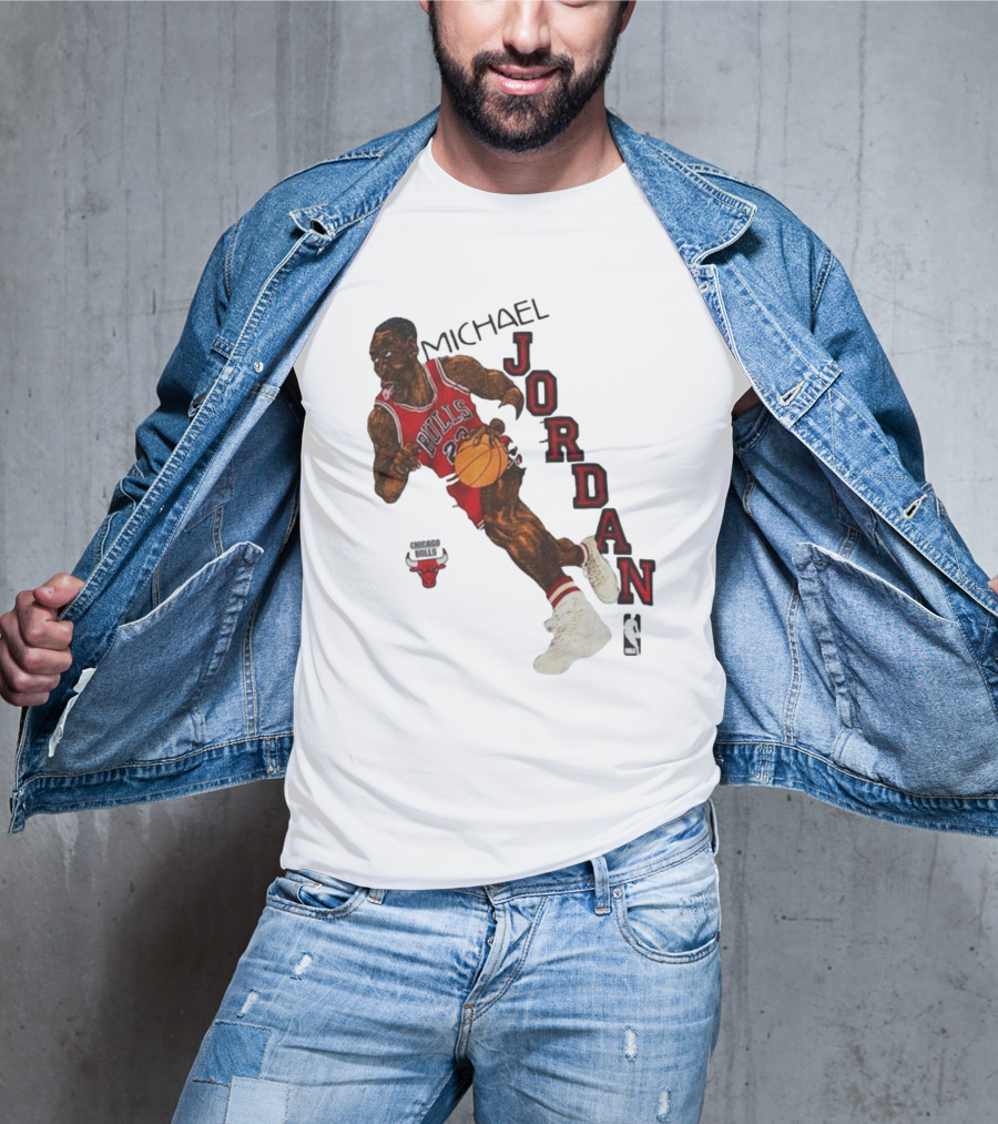 Michael Jordan Chicago Bulls Cartoon NBA T-Shirt