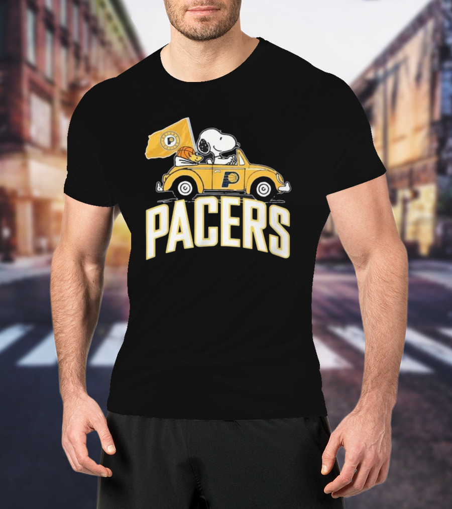 Indiana Pacers Snoopy Fan Forever Basketball Team Car Flag T-Shirt