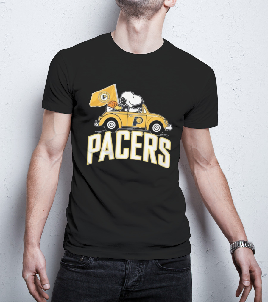 Indiana Pacers Snoopy Fan Forever Basketball Team Car Flag T-Shirt