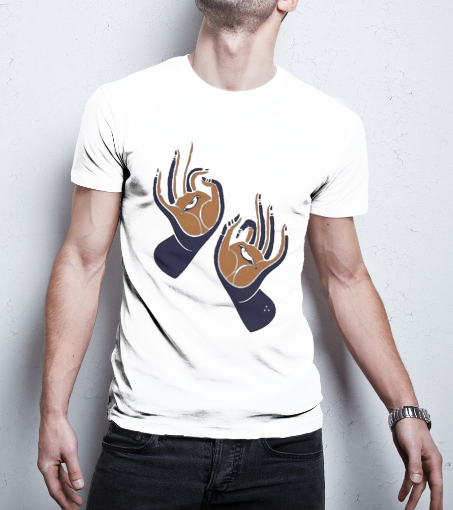 Zwangere Guy Zg Hands Bird Motif T-Shirt