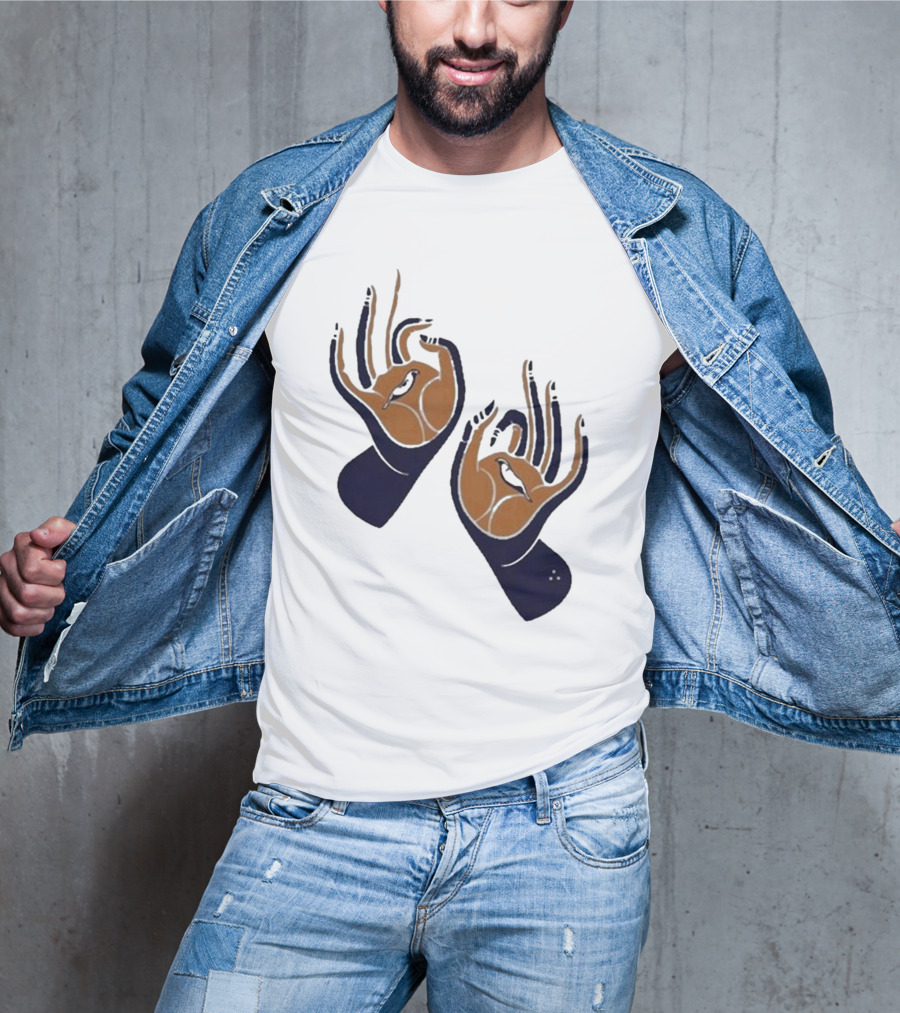 Zwangere Guy Zg Hands Bird Motif T-Shirt
