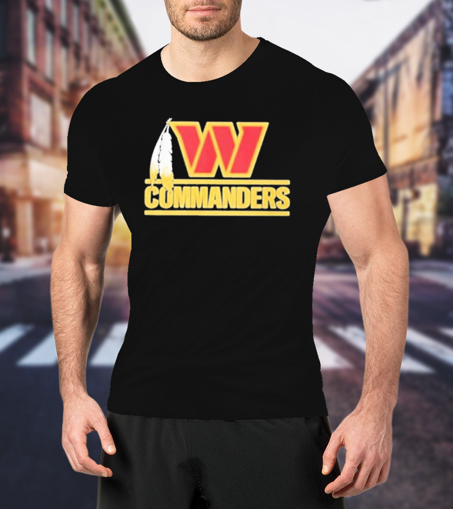 Coach Dan Quinn Commanders Logo W Feather T-Shirt