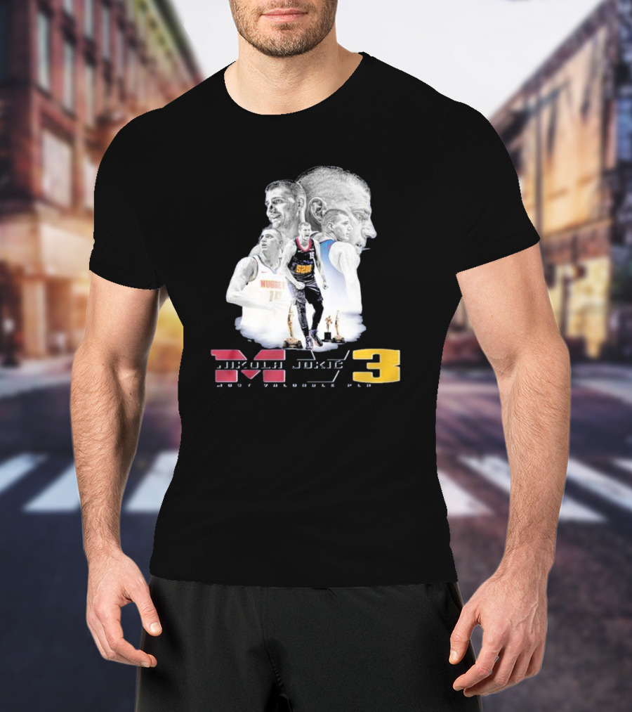 Nikola Jokic MVP 3 Basketball Star Denver Nuggets Most Valuable Player T-Shirt