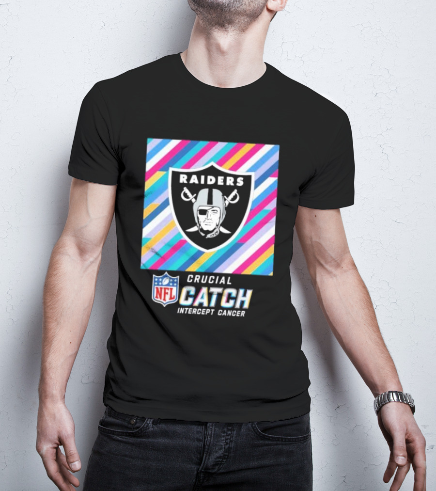 Las Vegas Raiders NFL Crucial Catch Intercept Cancer T-Shirt