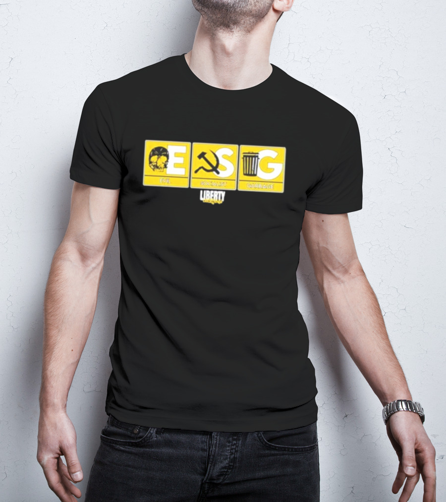 Liberty Lockdown Evil Socialist Garbage Skull Hammer Sickle Trash Can T-Shirt