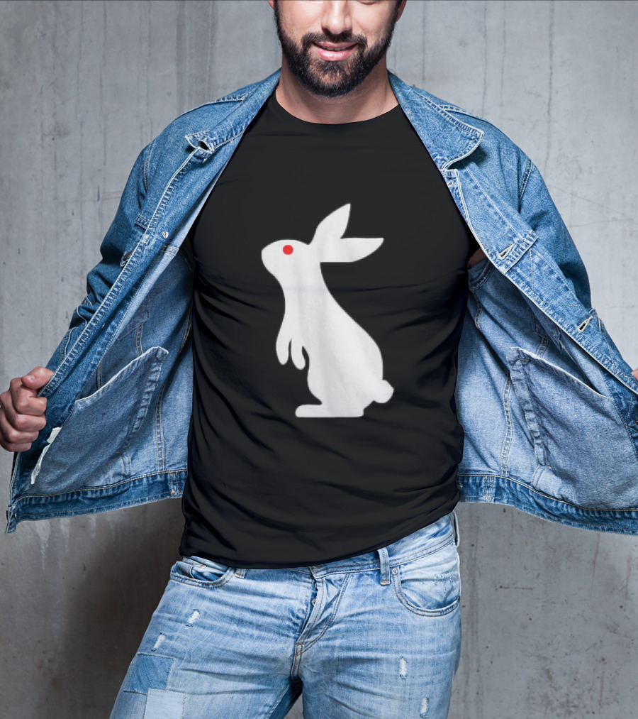 Feed Your Head White Rabbit Men's Black T-Shirt