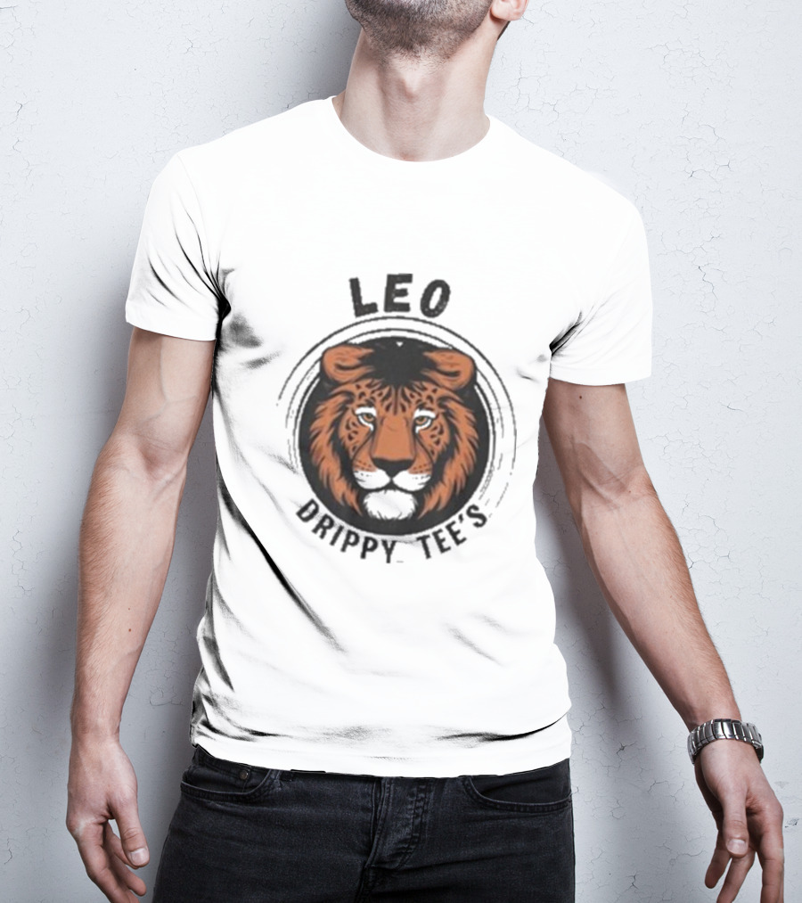 LEO Drippy Tee’s Fierce Lion Head T-Shirt