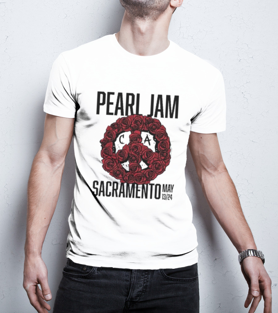 Pearl Jam Sacramento May 13 24 Roses Peace T-Shirt