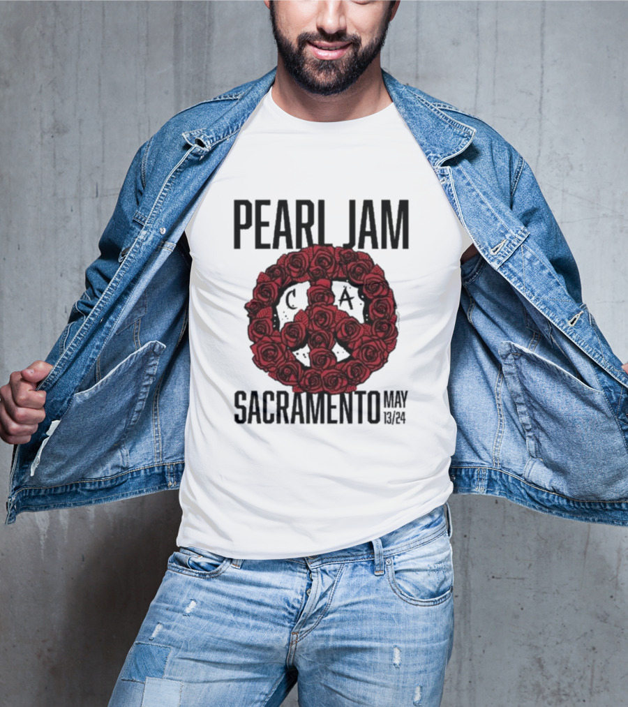 Pearl Jam Sacramento May 13 24 Roses Peace T-Shirt